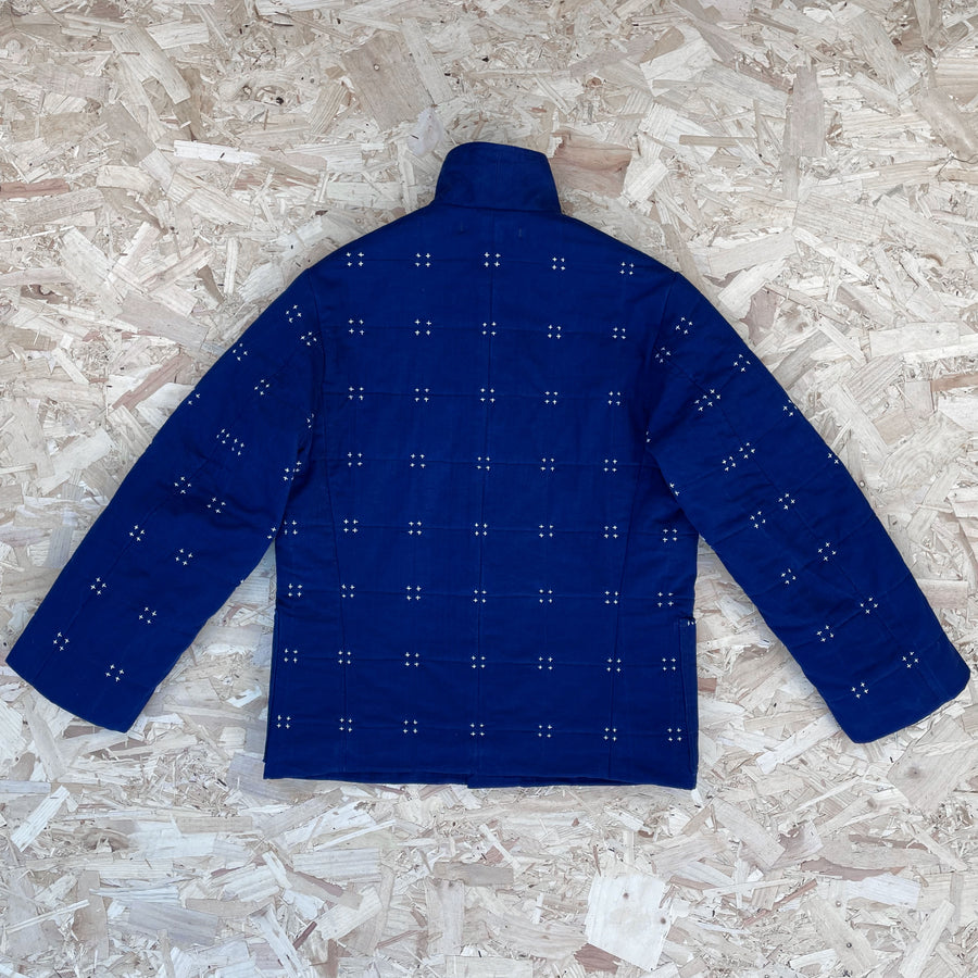 Recut Room Repurposed Indigo Hand Quilted Chore Jacket - Back Detail