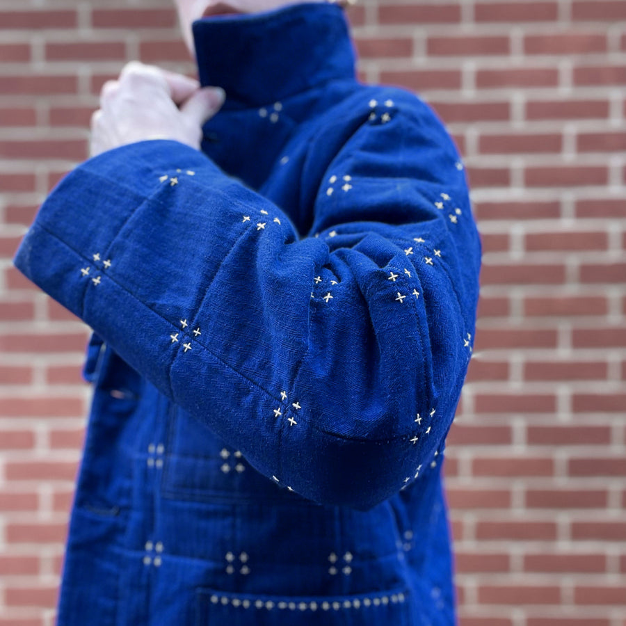 Recut Room Repurposed Indigo Hand Quilted Chore Jacket