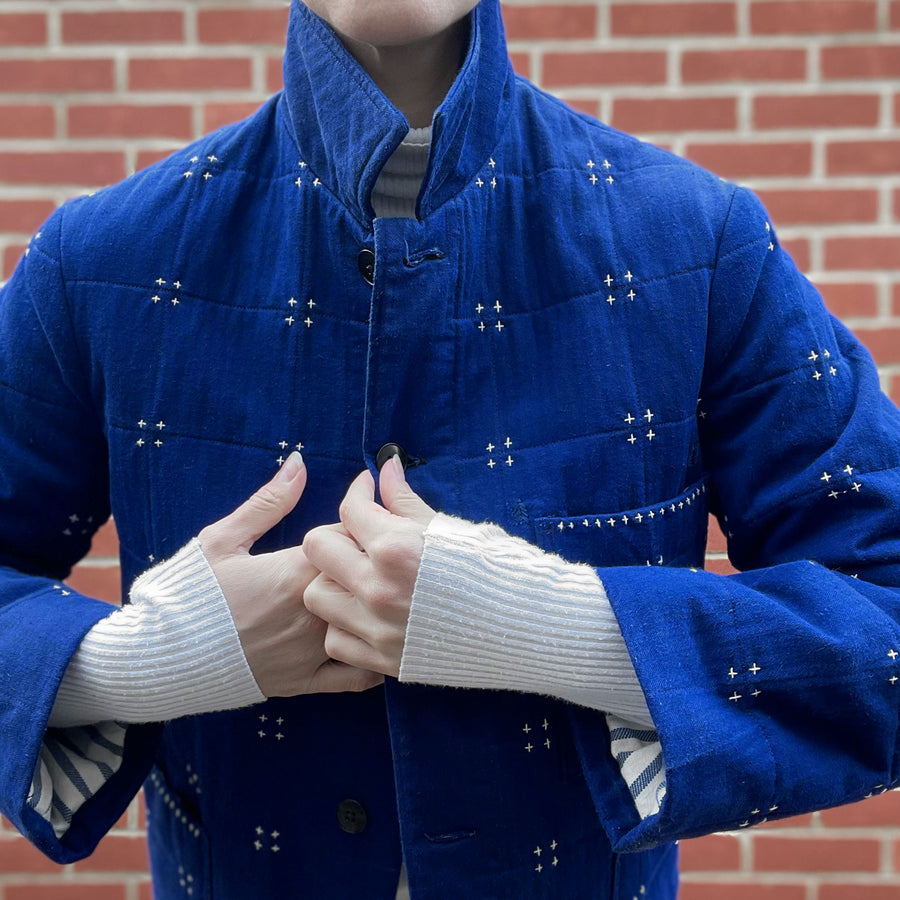 Recut Room Repurposed Indigo Hand Quilted Chore Jacket