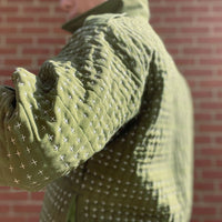 Hand Quilted Repurposed Vintage Army Jacket Details