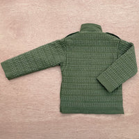 Hand Quilted Repurposed Vintage Army Jacket Back view