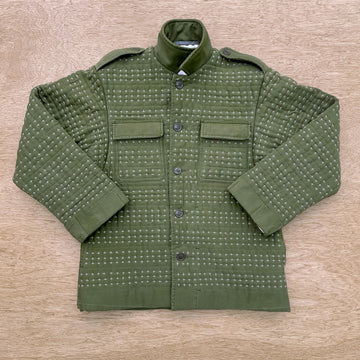 Hand Quilted Repurposed Vintage Army Jacket